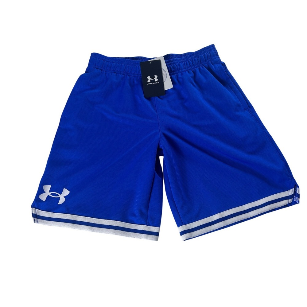 Under Armour Boys Perimeter 8 Inch‎ Basketball Shorts Royal Blue YL 1383403 NEW
